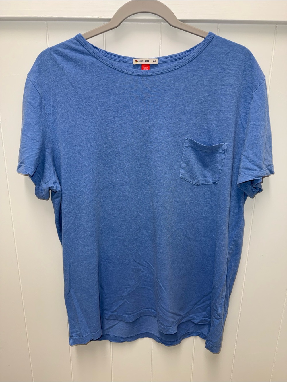 Marine Layer Men’s Blue Pocket T-Shirt M/L Soft Heathered Crew Neck Tee
